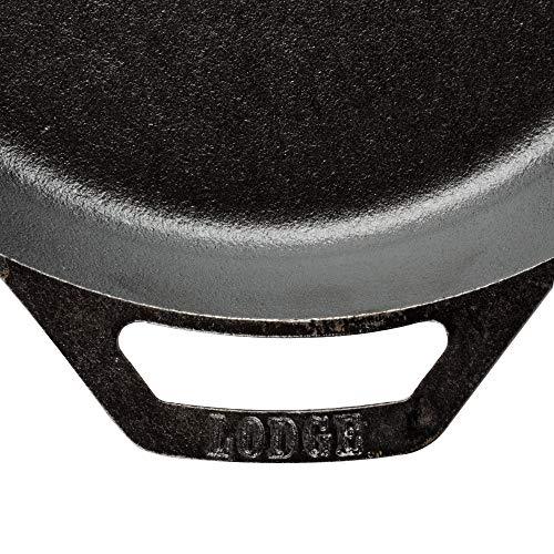 Lodge 12 Inch Cast Iron Skillet. Pre-Seasoned Cast Iron Skillet with Red Silicone Hot Handle Holder.