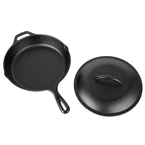 Lodge Cast Iron Skillet, Pre-Seasoned and Ready for Stove Top or Oven Use, 10.25", Black