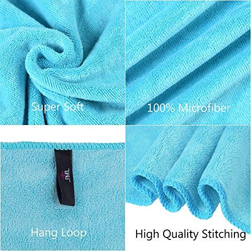 JML Microfiber Bath Towels, Bath Towel 2 Pack(30" x 60"), Oversized, Soft, Super Absorbent and Fast Drying, No Fading Multipurpose Use for Sports, Travel, Fitness, Yoga - Grey