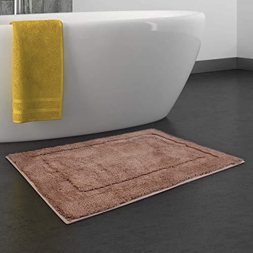 TOMORO Non-Slip Bathroom Rug Super Absorbent Bath Mat Extra Soft Microfibers Anti-Skid TPR Bottom (17.5 x 27 inch, White)