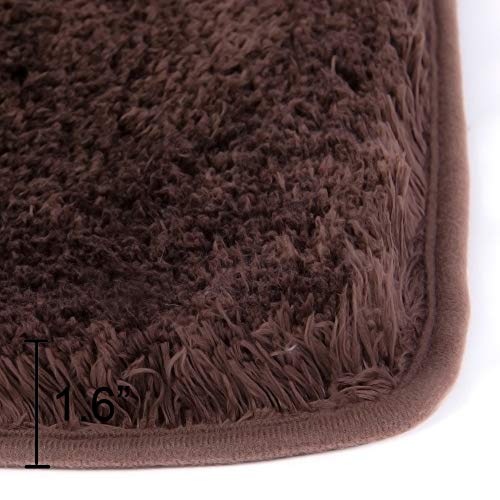 Walensee Bathroom Rug Non Slip Bath Mat for Bathroom (16 x 24) Water Absorbent Soft Microfiber Shaggy Bathroom Mat Machine Washable Bath Rug for Bathroom Thick Plush Rugs for Shower (Gray)