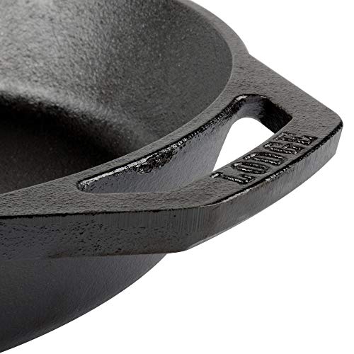 Lodge 12 Inch Cast Iron Skillet. Pre-Seasoned Cast Iron Skillet with Red Silicone Hot Handle Holder.