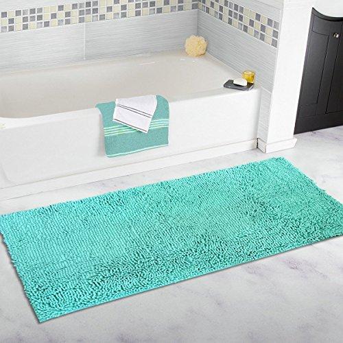 MAYSHINE Bath mat Runners for Bathroom Rugs(47X27.5inch) Long Floor mats Extra Soft Absorbent Thickening Shaggy Microfiber Machine-Washable Perfect for Doormats Tub Shower-Dark Gray