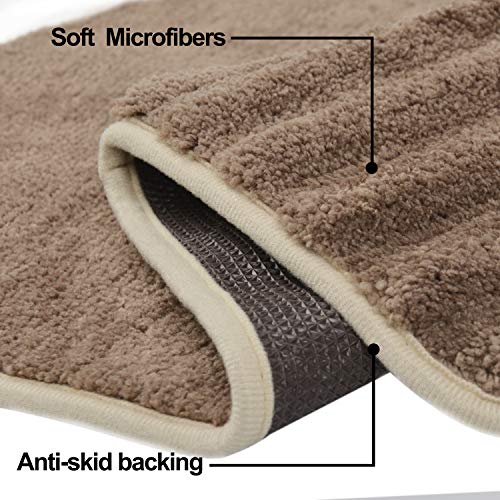 TOMORO Non-Slip Bathroom Rug Super Absorbent Bath Mat Extra Soft Microfibers Anti-Skid TPR Bottom (17.5 x 27 inch, White)