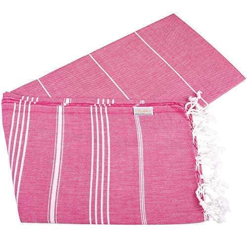 Turkish Bath and Beach Towel Set of 4 Variety Colors Classic Peshtemal 100% Cotton Oversized 39 X 70 Stylish Bath Beach Spa and Pool Towels