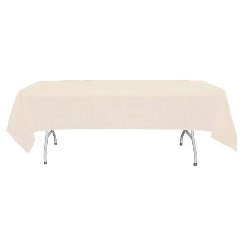 Exquisite 12-Pack Premium Plastic Tablecloth 54 Inch. x 108 Inch. Rectangle Table Cover-White