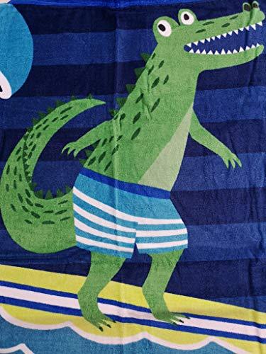 Athaelay Kids Beach Towels for 1 to 5 Years Old, Cotton, Use for Baby Toddler Boys Bath Pool Swim Poncho Cover-ups Cape, Extra Large 24x48, Ultra Breathable and Soft for All Seasons, Shark Theme