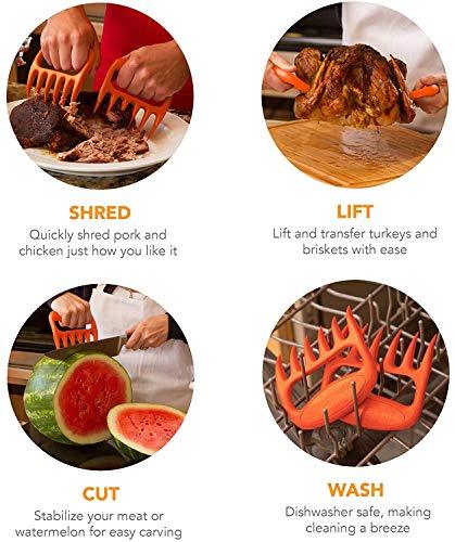 The Original Bear Paws Shredder Claws - Easily Lift, Handle, Shred, and Cut Meats - Essential for BBQ Pros - Ultra-Sharp Blades and Heat Resistant Nylon