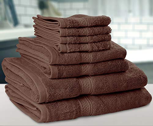 Utopia Towels 8 Piece Towel Set, Dark Grey, 2 Bath Towels, 2 Hand Towels, and 4 Washcloths