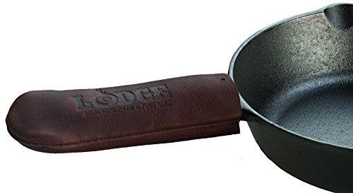 Lodge 12 Inch Cast Iron Skillet. Pre-Seasoned Cast Iron Skillet with Red Silicone Hot Handle Holder.