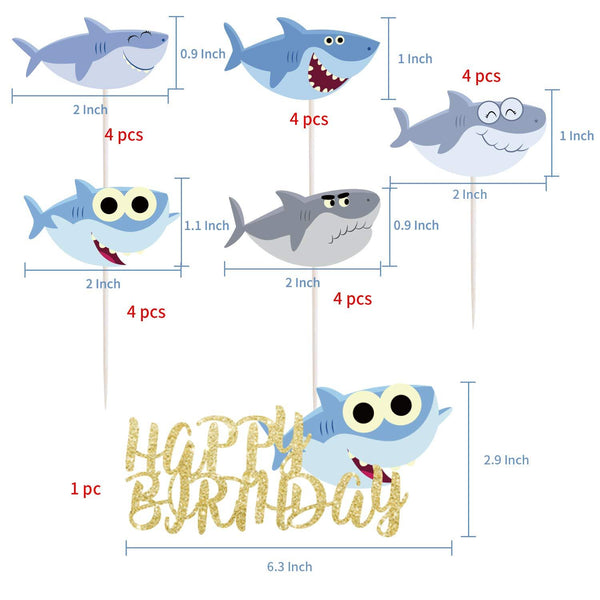 Shark Decorations,Baby Shark Party Supplies, 50pcs Shark Theme Birthday Decorations by zhouweizhouwen