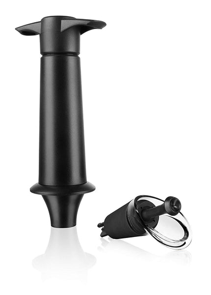 The Original Vacu Vin Wine Saver with 2 Vacuum Stoppers – Black