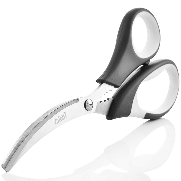 Kitchen Shears by Gidli - Lifetime Replacement Warranty- Includes Seafood Scissors As a Bonus - Heavy Duty Stainless Steel Multipurpose Ultra Sharp Utility Scissors.