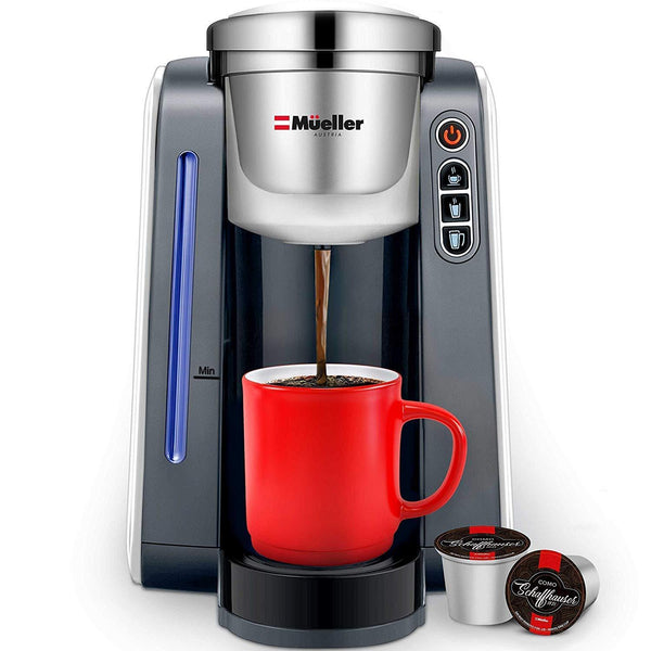 Mueller Ultima Single Serve K-Cup Coffee Maker, Coffee Machine with Four Brew Sizes for Most Single Cup Pods including 1.0 & 2.0 K-Cup Pods, Rapid Brew Technology with Large Removable 45 OZ Water Tank