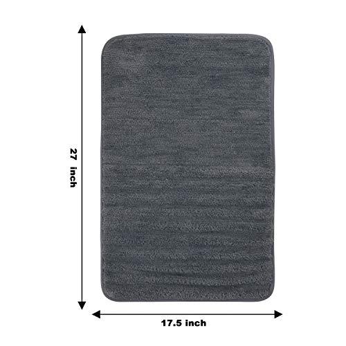 TOMORO Non-Slip Bathroom Rug Super Absorbent Bath Mat Extra Soft Microfibers Anti-Skid TPR Bottom (17.5 x 27 inch, White)