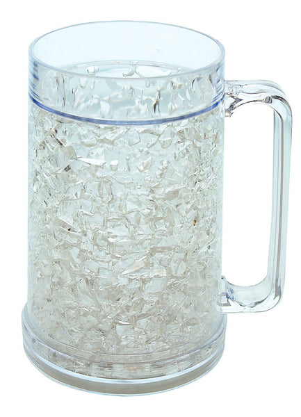 Double Wall Gel Frosty Freezer Mugs 16oz, Set of Two, Clear