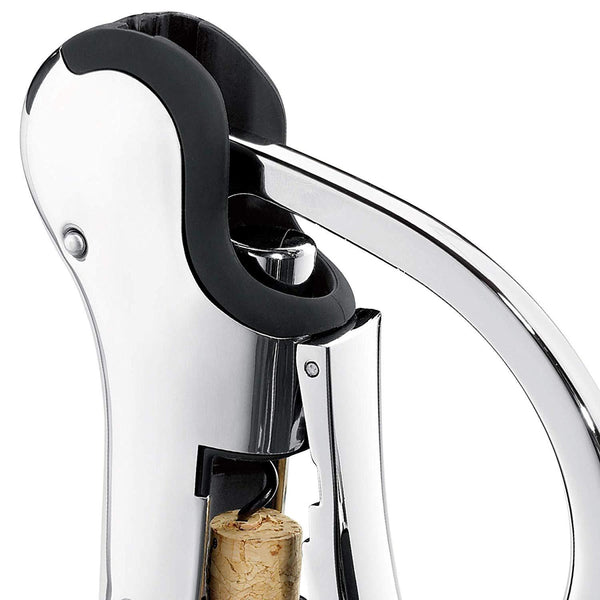 Keissco Compact Wine opener Stainless Steel Vertical Lever Corkscrew with Foil Cutter