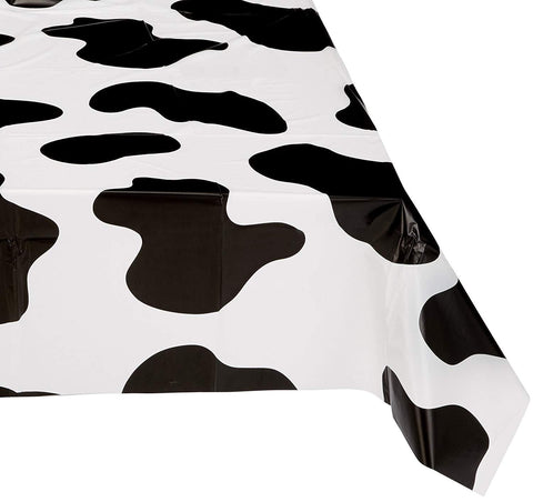 Cow Print Plastic Tablecloth