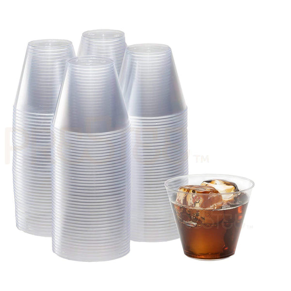 Clear Plastic Cups | 9 Ounce. - 200 Pack | Hard Disposable Cups | Plastic Wine Cups | Plastic Cocktail Glasses | Plastic Drinking Cups | Plastic Party Punch Cups | Bulk Party Cups | Wedding Tumblers