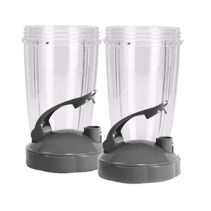 Blendin Flip Top To Go Lid with 24oz Tall Cup,Compatible with Nutribullet 600W 900W Blenders (2 Pack)