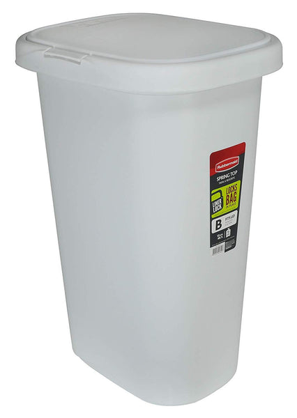 Rubbermaid Swing-Top Lid Recycling Bin for Home, Kitchen, and Bathroom, 12.5 Gallon, Gray