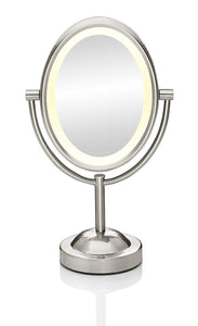 Conair Double-Sided Lighted Makeup Mirror - Lighted Vanity Mirror; 1x/7x magnification; Polished Chrome Finish