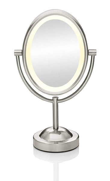 Conair Double-Sided Lighted Makeup Mirror - Lighted Vanity Mirror; 1x/7x magnification; Polished Chrome Finish