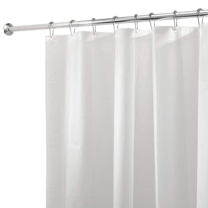 InterDesign PEVA Plastic Shower Bath Liner, Mold and Mildew Resistant for use Alone or with Fabric Curtain for Master, Kid's, Guest Bathroom, 72 x 72 Inches, White