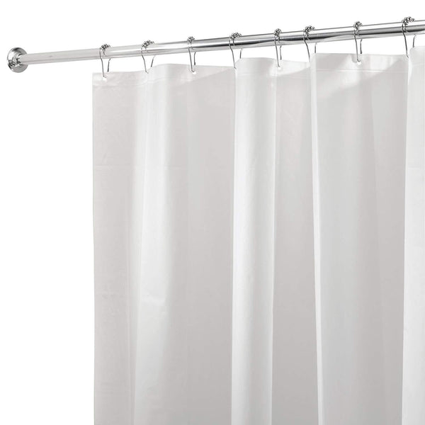 InterDesign PEVA Plastic Shower Bath Liner, Mold and Mildew Resistant for use Alone or with Fabric Curtain for Master, Kid's, Guest Bathroom, 72 x 72 Inches, White