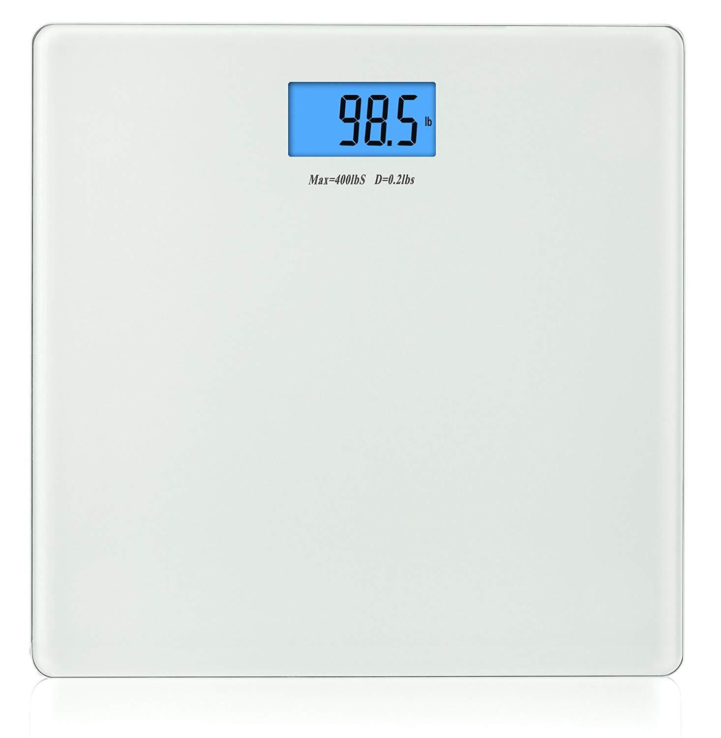 BalanceFrom High Accuracy Premium Digital Bathroom Scale Extra Large Dual Color Backlight Display and"Smart Step-On" Technology [Newest Version] (Regular, White)