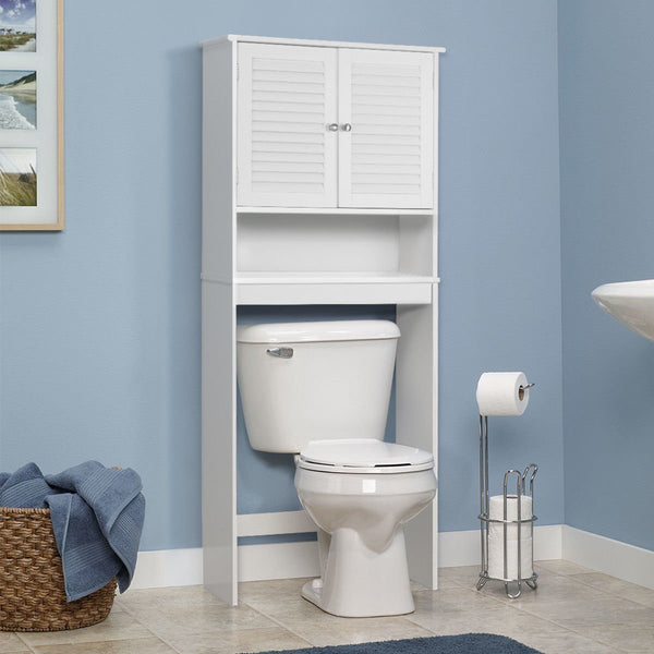 Bathroom Space Saver Over The Toilet Storage Shelved Cabinet Organizer White