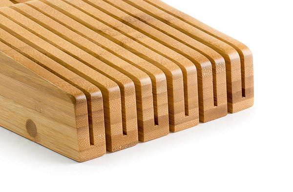 Bellemain 100% Pure Bamboo in Drawer Knife Block, Knife Organizer