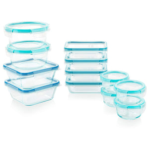 Snapware 1122515 Glass Food Storage Set, 24-Piece, Clear