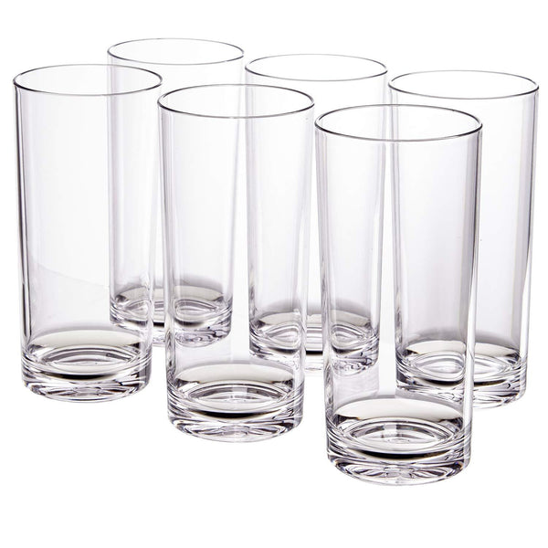 Classic 8-piece Premium Quality Plastic Tumblers | 4 each: 12-ounce and 16-ounce Clear