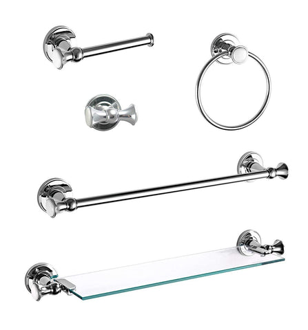 Ancona Pure Elegance Chrome 5-piece Bathroom Accessory Set