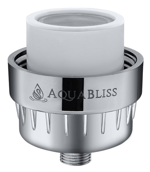 AquaBliss High Output Universal Shower Filter with Replaceable Multi-Stage Filter Cartridge – Transform Itching, Eczema & Acne into Glowing Hair, Nails & Skin Fast - Chrome (1 Pack)