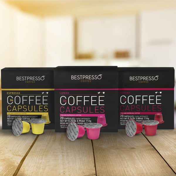 Bestpresso Coffee for Nespresso Original Machine 120 pods Certified Genuine Espresso Variety Pack, Pods Compatible with Nespresso Original