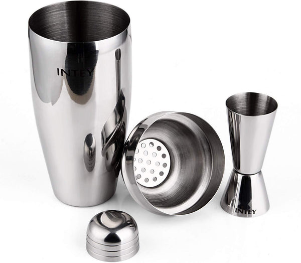 INTEY Stainless Steel Cocktail Shaker, 24 ounces, Jigger Included