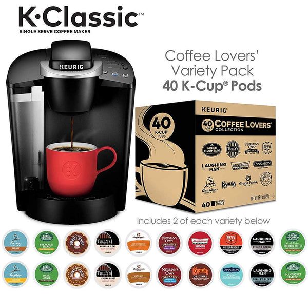 Keurig K-Classic Coffee Maker K-Cup Pod, Single Serve, Programmable, Black ( Packaging May Vary )