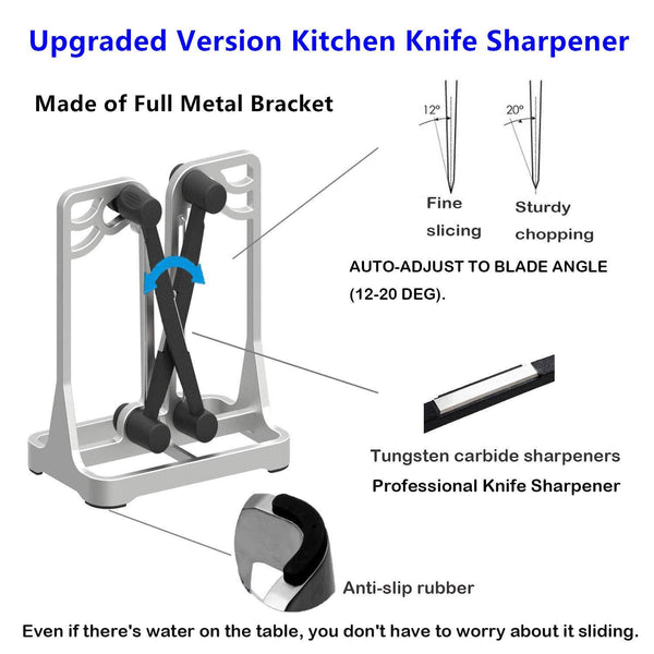 Knife Sharpener - Upgrade Made of Full Metal Bracket - Sharpens & Hones & Polishes Beveled Blades, Standard Blades, Chef's Knives - Safe & Easy to Use Kitchen Tools by Ehoyal