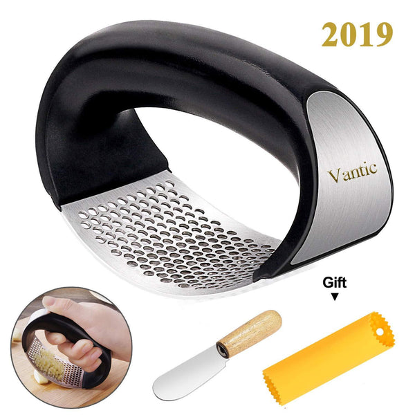 Vantic Garlic Press Rocker - Stainless Steel Garlic Mincer Crusher and Peeler (2019)