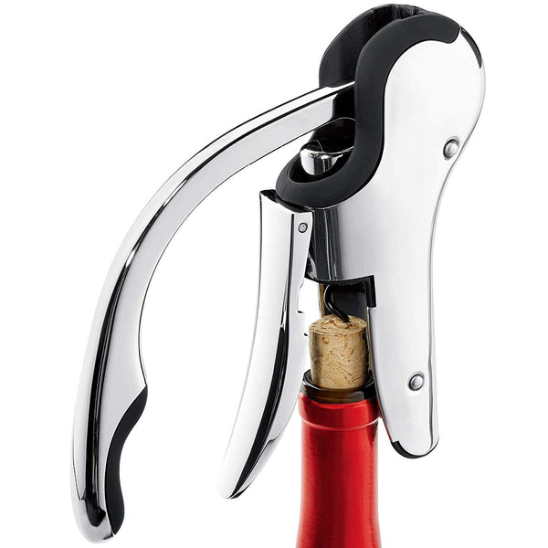 Keissco Compact Wine opener Stainless Steel Vertical Lever Corkscrew with Foil Cutter