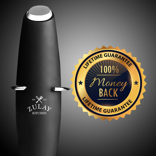 Zulay High Powered Milk Frother Handheld Foam Maker for Lattes - Great Electric Whisk Drink Mixer for Bulletproof® Coffee, Mini Blender and Foamer Perfect for Cappuccino, Frappe, Matcha, Hot Chocolate by Milk Boss