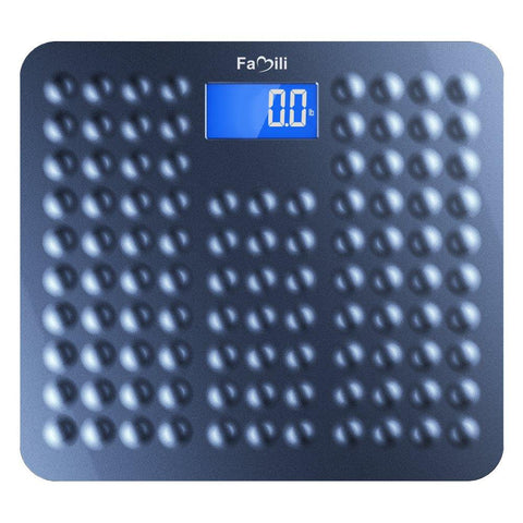 Famili 271B Bathroom Scale Digital Body Weight Scale with Non Slip Design 11lb to 400lb / 5 to 180kg, Blue