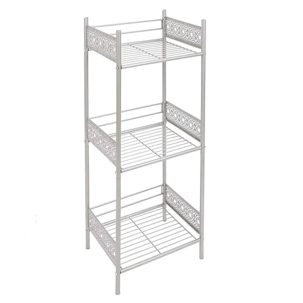 Silverwood Filigree Bathroom Collection Floor Shelf, 36" H, White