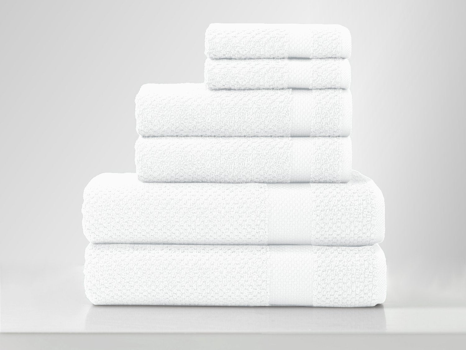 American Pillowcase Oviedo Ultra 100% Cotton 6-Piece Luxury Towel Set, White