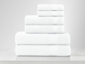 American Pillowcase Oviedo Ultra 100% Cotton 6-Piece Luxury Towel Set, White