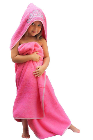 Ultra-Homes Princess Hooded Kid Towel (Pink), 27.5” x 49”, Plush and Absorbent Luxury Bath Towel! 600 GSM, 100% Cotton