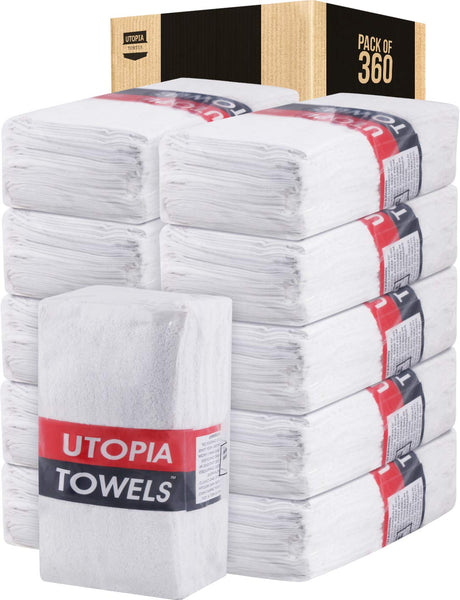 Utopia Towels Cotton Washcloths, 24 - Pack, White