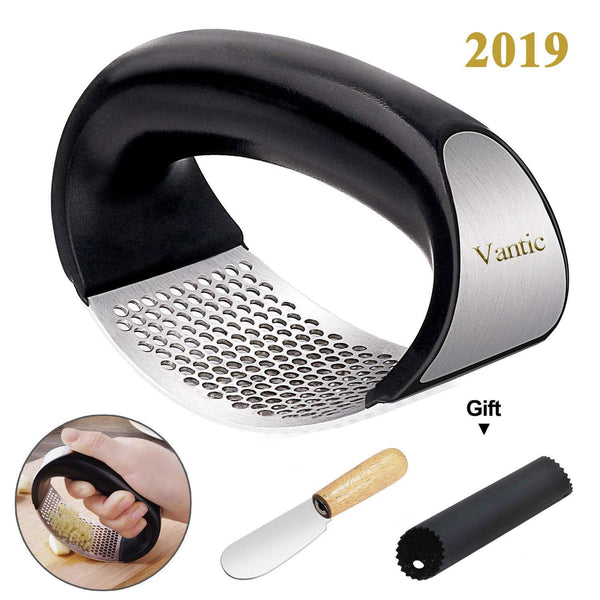 Vantic Garlic Press Rocker - Stainless Steel Garlic Mincer Crusher and Peeler (2019)